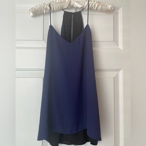 Express Midnight Blue/Black Reversible Sleevelss Blouse Spaghetti Strap Top XS